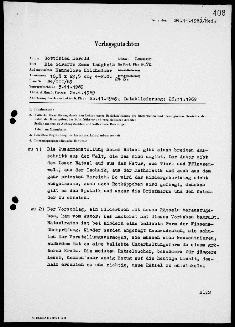 Verlagsgutachten - Die Giraffe Emma ...